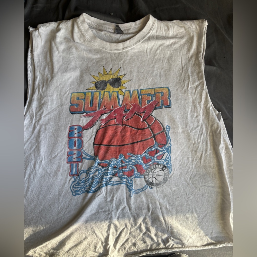White Summer Jam 2021 Cropped Tank Top